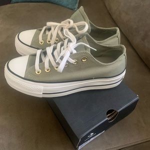 platform converse olive green